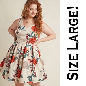 ModCloth Elegant Excellence - Floral Dress Size L